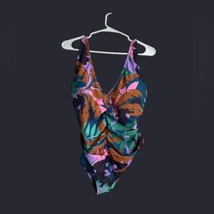 Colorful Tropical Print Swimsuit